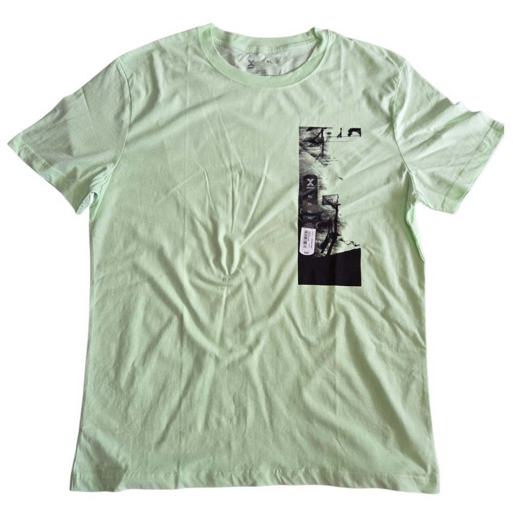 Xersion Mens XL Lime Green Basketball‎ Graphic Tee Short Sleeve Cotton Shirt NEW